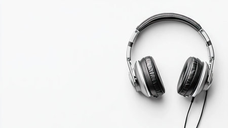 Explore a dynamic image featuring stylish gray and black headphones on a clean white background, perfect for technology and music-related themes.の素材
