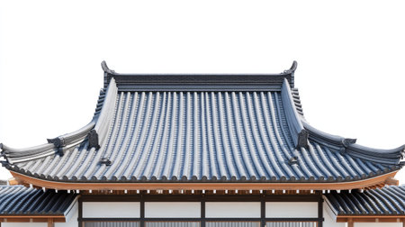 A high-quality mockup showcasing a traditional Asian roof design. Perfect for architectural presentations, illustrating unique building styles and aesthetics.の素材