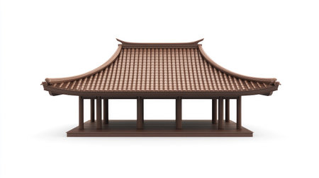 Explore this stylish hip roof mockup, perfect for modern architecture projects. This 3D model features a traditional design with elegant textures.の素材