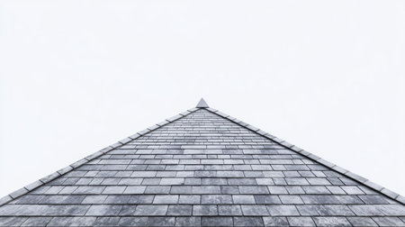 A stylish gray roof mockup captured from below, showcasing textured shingles with a modern design. Ideal for architectural presentations and visuals.の素材