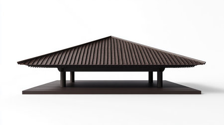 Explore this stylish hip roof mockup ideal for modern architecture projects. Featuring a sleek design, it adds a unique touch to any architectural presentation.の素材