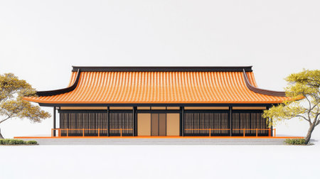 A vibrant mockup showcasing a hip roof architecture with clean lines and modern design. This stunning exterior blends traditional aesthetics with contemporary style.の素材