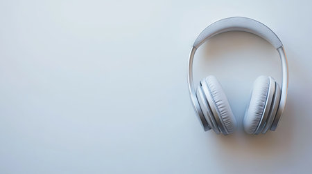 Discover elegant modern silver wireless headphones with a chic design. Perfect for music lovers, they combine style and comfort for an exceptional audio experience.の素材