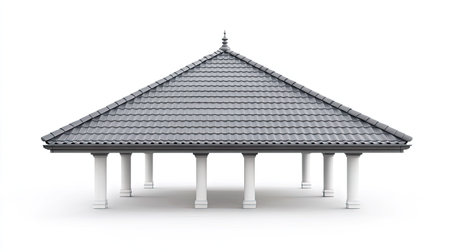 This stylish roof mockup showcases an isolated architectural design with a modern aesthetic. Ideal for architectural presentations and creative projects.の素材