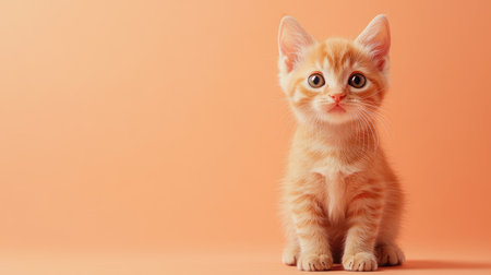 This charming kitten features big expressive eyes and fluffy fur, exuding cuteness. Perfect for pet lovers, this image captures the innocence and joy of youth.の素材