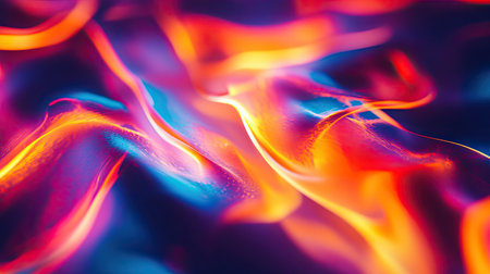 Stunning abstract image featuring vibrant light patterns on a fluid surface, showcasing dynamic colors and textures that invite creativity and inspiration.の素材