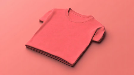 This image features a neatly folded plain shirt in a vibrant color, ideal for showcasing your design ideas on a clean, minimalist background.の素材