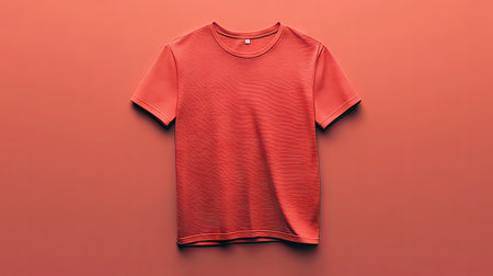 A versatile mock shirt displayed on a clean, orange background. Perfect for fashion and apparel projects, this modern design highlights comfort and style.の素材