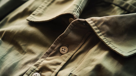 Explore this olive full sleeve shirt designed for both men and women. Its comfortable fabric and stylish design make it a versatile addition to any wardrobe.の素材