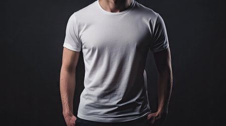 Clean and modern white shirt mockup ideal for fashion branding. Perfect for showcasing designs or advertising apparel in a professional setting.の素材