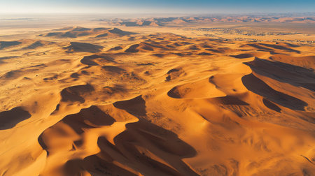 Witness stunning hot air balloons floating gracefully above a vast desert landscape, showcasing the beauty of nature in a serene and vibrant atmosphere.の素材