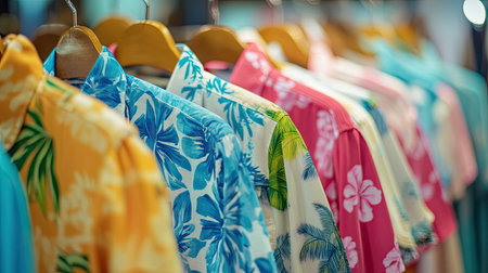 Explore a vibrant collection of casual summer shirts in various styles and colors. Perfect for warm weather outings or holiday adventures.の素材