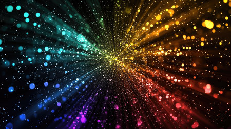 A festive abstract glitter background with fireworks bursting in the sky, ideal for holiday promotions or event posters celebrating Christmas Eve and th of July.の素材