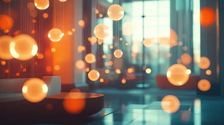 Cluster of shimmering chat bubbles drifting in a modern, well-lit room, showcasing the future of digital communication and interaction.の素材