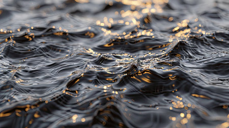 8k ultra-high-definition 3D close-up of rippling water, focusing on the detailed textures and reflections with this inviting photo.の素材
