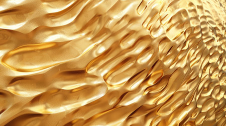Stylish 3D illustration of a golden textured background, featuring raised patterns and a radiant glow with this inviting photo.の素材