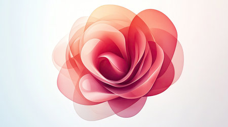 A vector rose with a gradient effect, transitioning from light to dark shades of red, creating depth and dimension.の素材