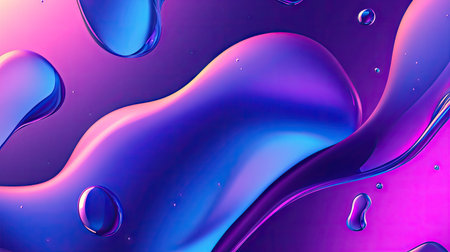 Abstract 3D fluid geometry with a vibrant gradient background. Perfect for multipurpose design elements.の素材