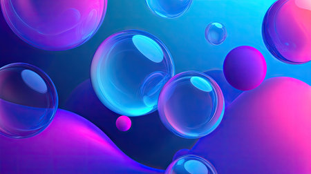 Fluid 3D geometric forms with a dynamic gradient background. Perfect for creative and multipurpose designs.の素材