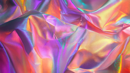 Holographic texture collage with iridescent fabric elements, great for modern backdrops. -の素材