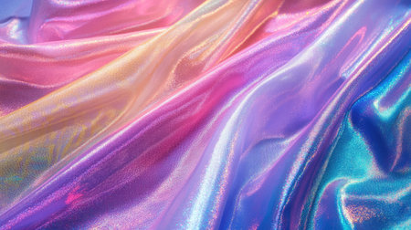Iridescent fabric and holographic texture collage, great for trendy banner designs.の素材