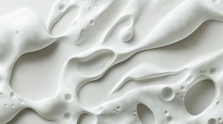 Light white background featuring modern abstract liquid shapes in a geometric pattern in 3D vector illustration.の素材