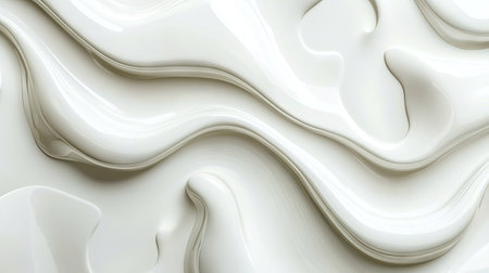 Light white background with flowing 3D liquid shapes, creating an abstract geometric design in vector illustration.の素材