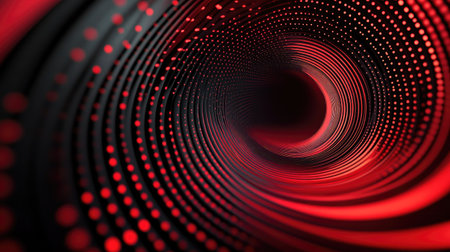 Dynamic abstract background with red light circles, geometric patterns, and red-black gradation lines. Perfect for modern 3D illustrations and wallpapers. -の素材