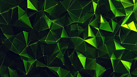 Geometric background with vibrant green triangular cells and polygons, perfect for dynの素材