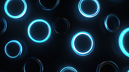 Glowing circles on black, ideal for highlighting advertisements, retail shopping signs, and business agency content. -の素材