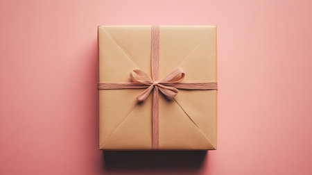 Light color background featuring a neatly packaged surprise gift inside a mailer box. Perfect for illustrating gift packaging and delivery options.の素材
