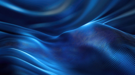 Radiant wave lines on a dark blue background, perfect for modern and futuristic design projects.の素材