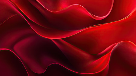 Vibrant red abstract backdrop with flowing shapes, ideal for creating eye-catching gift cards, covers, or posters.の素材