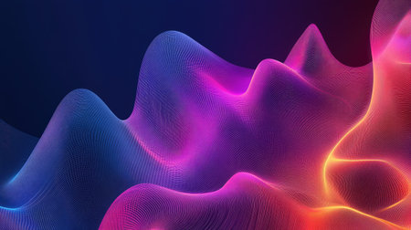 Vector illustration of abstract wave gradient lines, offering a fluid and stylish design for modern backgrounds.の素材