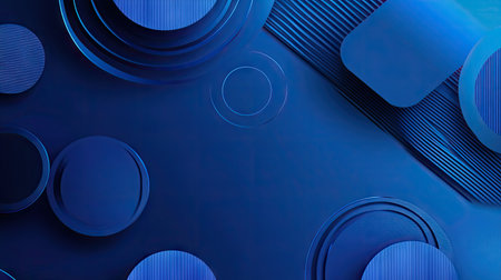 Simple and modern blue abstract background with geometric elements. Perfect for booklet, brochure, banner, poster, website, flyer, and cover designs.の素材