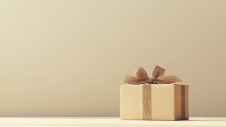 Light color background with a mailer box containing a well-presented surprise gift package. Perfect for showcasing gift packaging and branding. -の素材