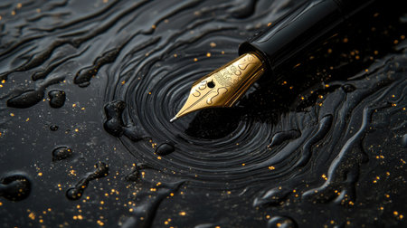 Abstract texture background with water drops on a black surface, capturing the beauty of water patterns and textures for a striking visual impactの素材