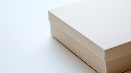 Close-up of an unmarked cardboard box with clean edges on a white background, ideal for conveying the simplicity of packaging or storageの素材