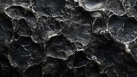 Water droplets creating textured patterns on a black background, ideal for abstract art photography or adding mood to nature-themed shootsの素材