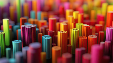 3D histogram depicting the distribution of sales across different regions.の素材
