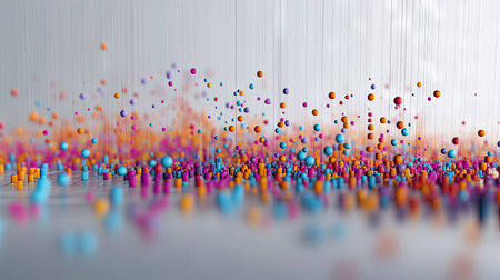 3D scatter plot representing customer acquisition cost versus lifetime value.の素材