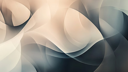 Abstract background with overlapping translucent shapes in muted tones.の素材