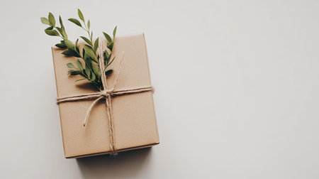 Simple close-up of a closed cardboard box on a white background, ideal for product packaging, shipping, or e-commerce-related photographyの素材