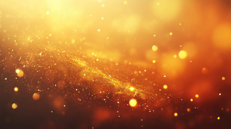 Warm golden dust with glowing yellow bokeh and festive red-orange accents, creating an elegant and luxurious abstract holiday background, vector styleの素材