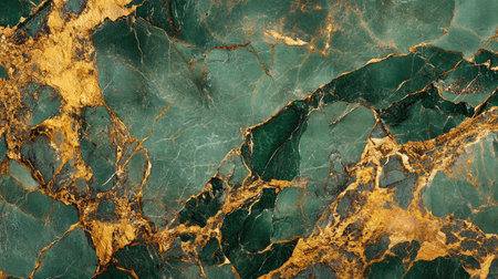 A stunning green and gold marble texture perfect for backgrounds, design projects, and artistic compositions. Ideal for luxurious and elegant themes.の素材