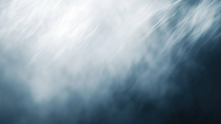 A serene scene of mist hovering over a water surface at dusk, creating an ethereal atmosphere. This abstract image conveys tranquility and mystery in nature.の素材