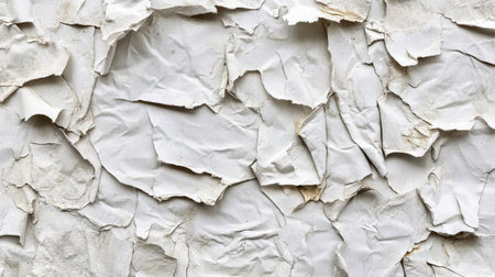 This image features a textured white paper background with creases and rips, perfect for various creative projects, digital designs, and backgrounds.の素材