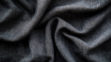 A close-up view of textured gray fabric showcasing a smooth and elegant surface, perfect for various design and creative projects. Ideal for backgrounds.の素材