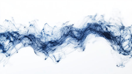 Abstract dynamic sound wave image featuring a pulsing effect in shades of blue. Ideal for backgrounds or projects requiring a modern, fluid design.の素材