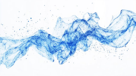 This vibrant abstract design features dynamic blue sound waves, evoking a sense of motion and fluidity. Perfect for backgrounds or artistic projects.の素材